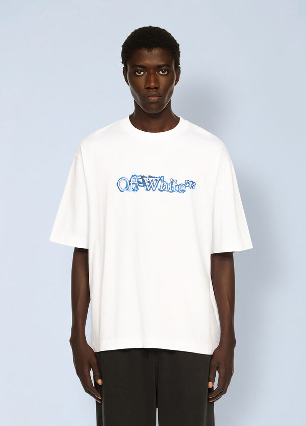Off-White Cloudy Arrow Skate Logo 티셔츠 화이트 ofw0162017